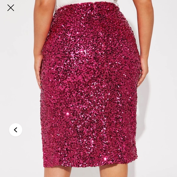 Fashion Nova Sequin Pink Skirt - Picture 6 of 7